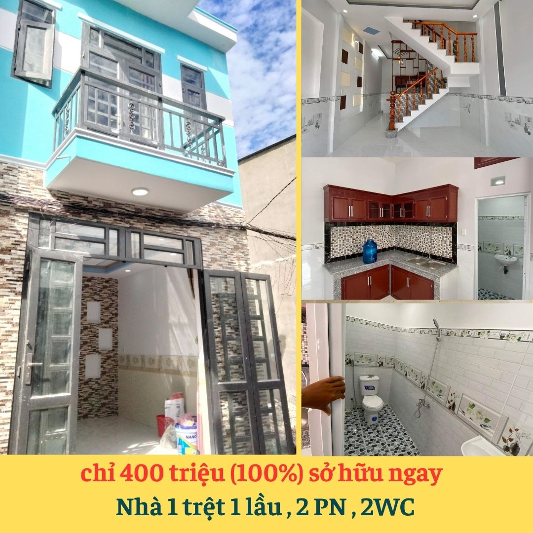 Nhà Trệt Lầu tại bình chánh gần KCN cầu tràm chỉ 400 Triệu Nhận Nhà Ở Ngay - Ảnh chính